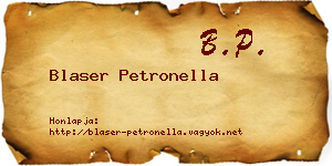 Blaser Petronella névjegykártya